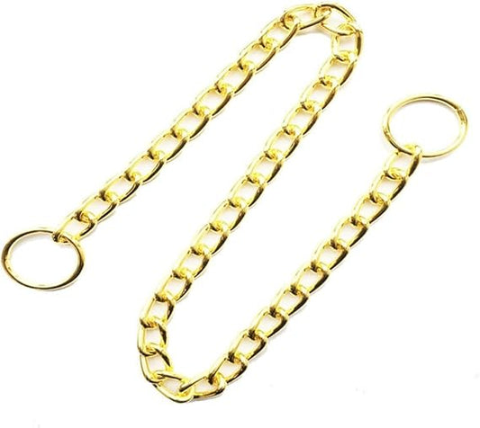 Golden Chain Choke Collar for Dogs, Metal Slip Link Training Heavy Duty Dog Choker Collar