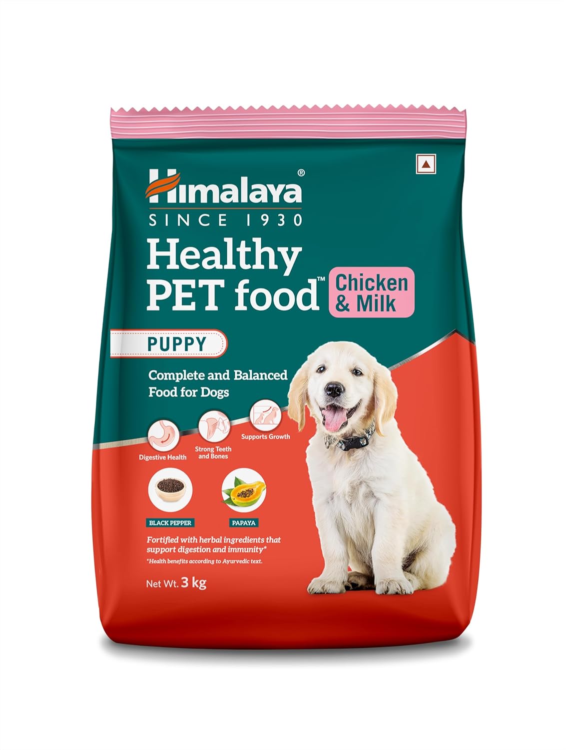 Himalaya Healthy Puppy Dry Dog Food, Chicken & Milk 3Kg