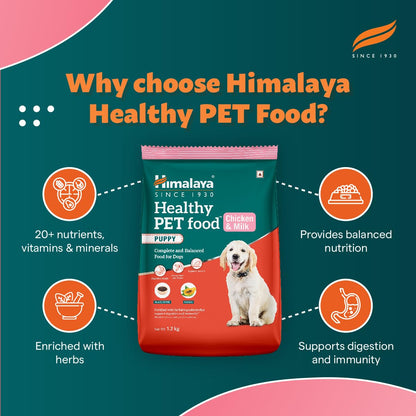 Himalaya Healthy Puppy Dry Dog Food, Chicken & Milk 3Kg