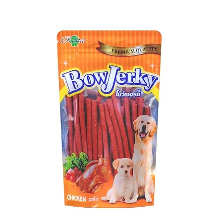 Rena Bow Jerky Dog Treats for All Life Stages - Protein Rich Chicken Stick for Training, Reward and Snacking, 200 gm