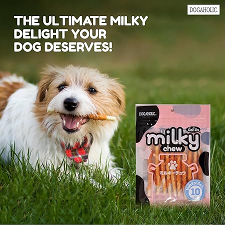 Dogaholic Milky Chews Sticks with Chicken Treat For Dog Above 2 Months (10 Pieces)