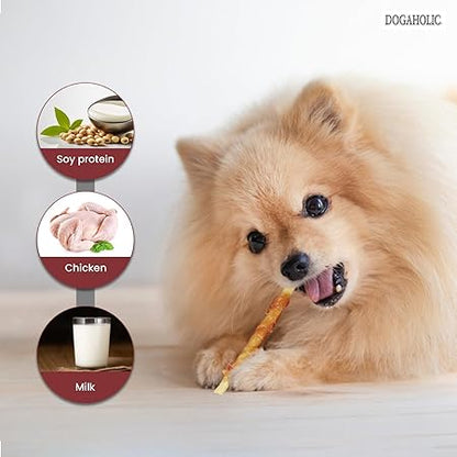 Dogaholic Milky Chews Sticks with Chicken Treat For Dog Above 2 Months (10 Pieces)