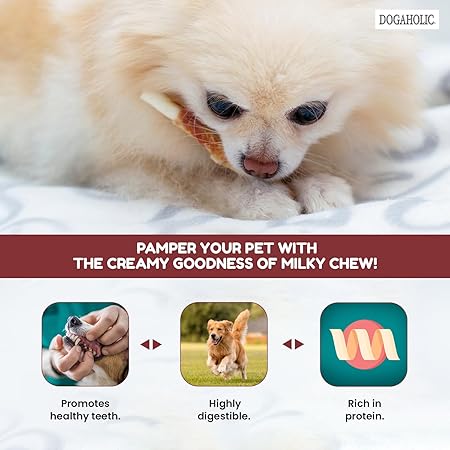 Dogaholic Milky Chews Sticks with Chicken Treat For Dog Above 2 Months (10 Pieces)