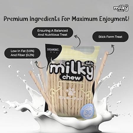 Dogaholic All Life Stages Milky Chews Sticks Dog Treat (30 Pieces)