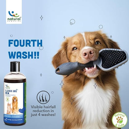 Natural Remedies Lush me Up Dog Shampoo and Coat Wash for Hydrating, Cleansing and Shine - Cat Shampoo - 100% Hypoallergenic - Suitable for All breeds - Softens and Bounces - Paraben Free,11.83 fl.oz.