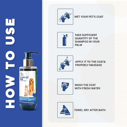 Natural Remedies Lush me Up Dog Shampoo and Coat Wash for Hydrating, Cleansing and Shine - Cat Shampoo - 100% Hypoallergenic - Suitable for All breeds - Softens and Bounces - Paraben Free, 5.91 fl.Oz. 175ml