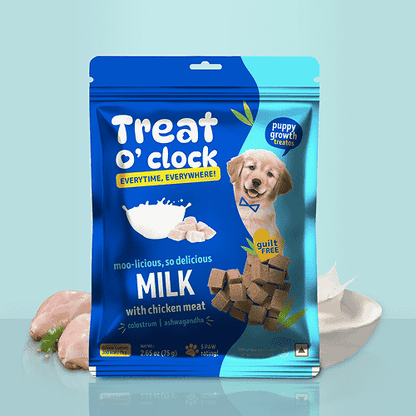 Natural Remedies Treat O'Clock Milk with Chicken Meat Treats for Dogs
