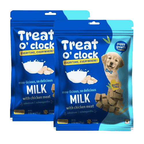 Natural Remedies Treat O'Clock Milk with Chicken Meat Treats for Dogs