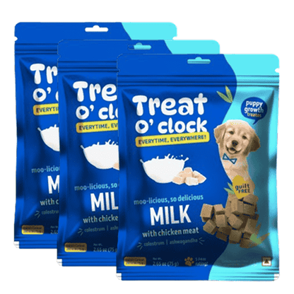 Natural Remedies Treat O'Clock Milk with Chicken Meat Treats for Dogs