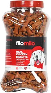 Filomilo Real Chicken Dog Biscuits - Mutton Flavour | Treats for Small, Medium & Large Dogs | 17.63 oz 1Kg