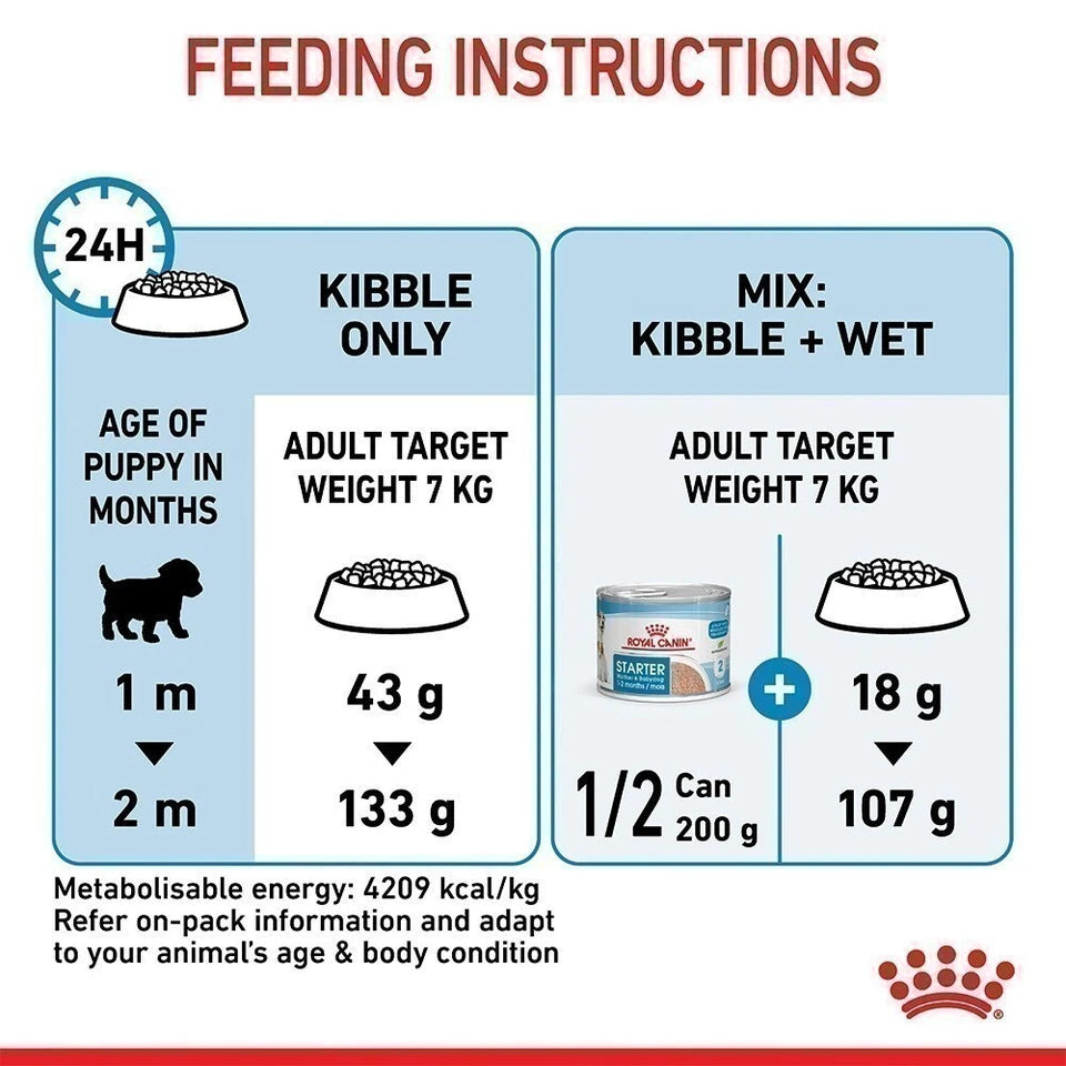 1kg Royal Canin Mini Starter Mother & Baby Dog Dry Food for Small Breeds 1-2 months