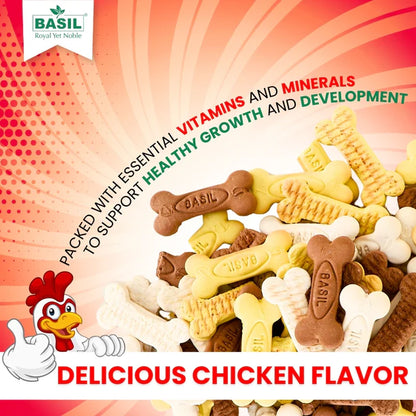 Dog Biscuits, Chicken Flavor - Suitable for All Breeds, Large Dogs - 900 Grams