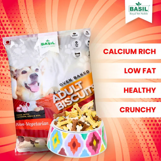 Dog Biscuits, Chicken Flavor - Suitable for All Breeds, Large Dogs - 900 Grams