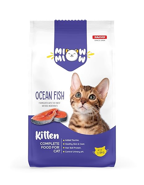 TAIYO Miow Miow Kitten Ocean Fish, Dry Cat Food, Complete and Balanced Diet, Formulated with The Finest Natural Ingredients, Vitamins and Minerals, 2.8 Kg