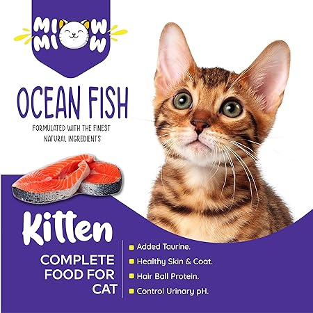 Taiyo Miow Miow Kitten Ocean Fish, Dry Cat Food, Complete and Balanced Diet, Formulated with The Finest Natural Ingredients, Vitamins and Minerals, 1 Kg