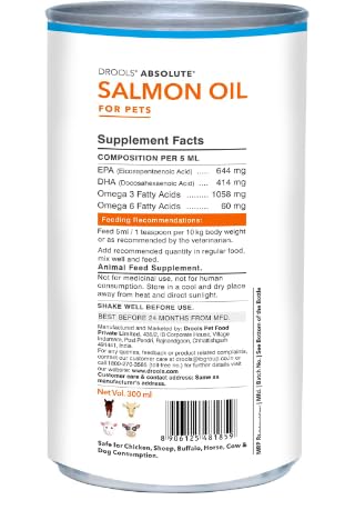 Drools Absolute Salmon Oil Syrup - Dog Supplement, 150 ml