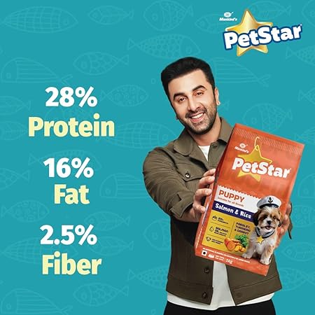 Mankind Petstar Puppy Dry Dog Food (High Protein) Salmon & Rice Flavor, 3kg Pack | Improves Muscle & Strength, Supports Immunity, Protects Liver & Kidney