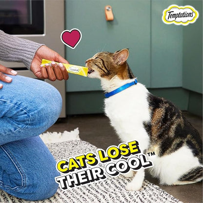 Temptations Creamy Purrrrr-ée Lickable Cat Treats, Chicken & Tuna Flavour, 48 g, Made with Real Fish, Goodness of Protein, Vitamins & Minerals