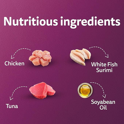 Whiskas Adult (1+ Years) Wet Cat Food, Tuna & White Fish Flavour, 80 g x 14, 100% Complete & Balanced Nutrition, Supports Healthy Immune System