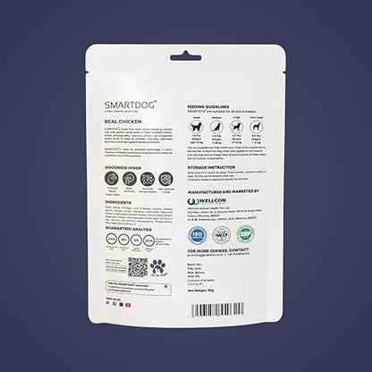 SmartDog Smartstix Chewy Meat Sticks, 85g - High Protein Dog Treats, Real Chicken, 3 Flavors, Ziplock Pack