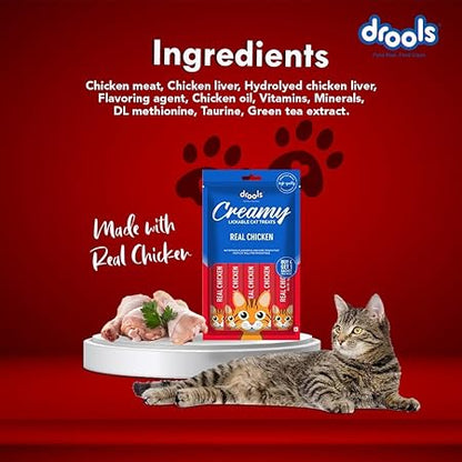 Drools Creamy Lickable Cat Treat Real Chicken (Pack of 1 Pouches, 75g) All Life Stages