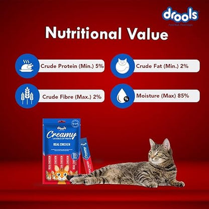 Drools Creamy Lickable Cat Treat Real Chicken (Pack of 1 Pouches, 75g) All Life Stages