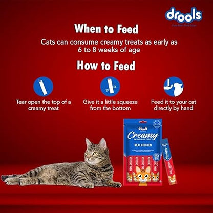 Drools Creamy Lickable Cat Treat Real Chicken (Pack of 1 Pouches, 75g) All Life Stages