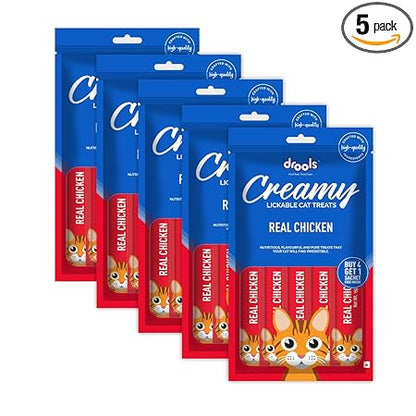 Drools Creamy Lickable Cat Treat Real Chicken (Pack of 1 Pouches, 75g) All Life Stages