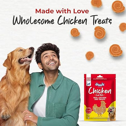 Drools Real Chicken Cod Roll Dog Treats, 70gm | Rich in Protein, No Artificial Preservatives | Best for Training & Bonding | for Puppy & Adult | Formulated in USA | Premium Treats |