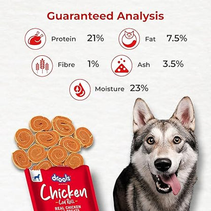 Drools Real Chicken Cod Roll Dog Treats, 70gm | Rich in Protein, No Artificial Preservatives | Best for Training & Bonding | for Puppy & Adult | Formulated in USA | Premium Treats |