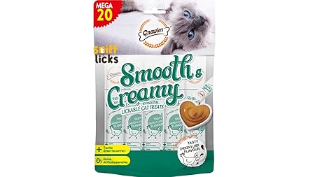 Gnawlers Lickable Wet Creamy Cat Treats with Tasty Chicken & Liver Flavour for Adult & Senior Cats, Healthy Cat Treat
