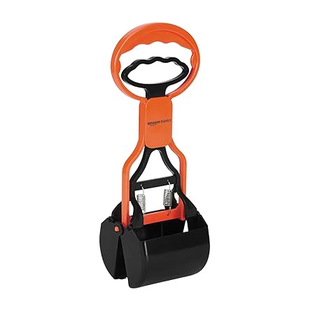 Amazon Basics Folding Jaw Clamp Poop Scooper | Pet Waste Picker | Medium