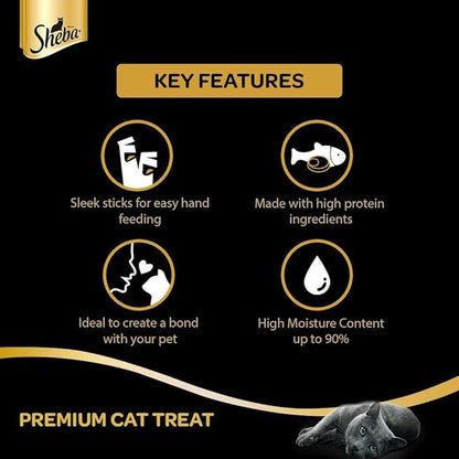 Sheba Melty Premium Cat Treat , Chicken & Chicken Whitefish flavour, 48g Pack(4 Sticks)