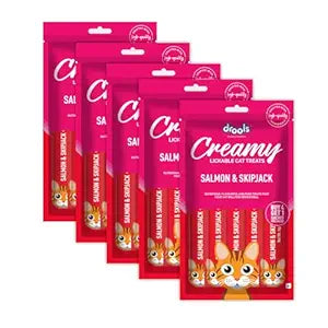 Drools Creamy Lickable Cat Treat Salmon & Skipjack (Pack of 1 Pouches, 75g), All Life Stages