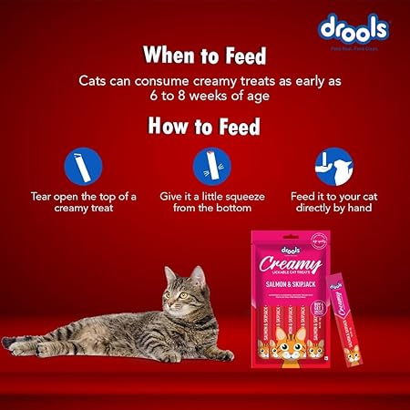 Drools Creamy Lickable Cat Treat Salmon & Skipjack (Pack of 1 Pouches, 75g), All Life Stages