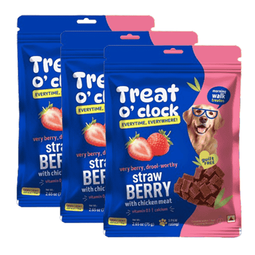 Natural Remedies Treat O'Clock Strawberry with Chicken Meat Treats for Dogs
