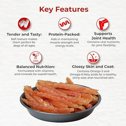 Drools Real Chicken Roast Strips, Dog Treats, 70gm | Rich in Protein, No Artificial Preservatives | Best for Training & Bonding | for Puppy & Adult | Formulated in USA | Premium Treats |