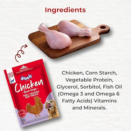 Drools Real Chicken Roast Strips, Dog Treats, 70gm | Rich in Protein, No Artificial Preservatives | Best for Training & Bonding | for Puppy & Adult | Formulated in USA | Premium Treats |