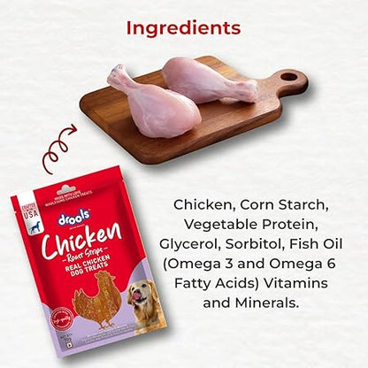 Drools Real Chicken Roast Strips, Dog Treats, 70gm | Rich in Protein, No Artificial Preservatives | Best for Training & Bonding | for Puppy & Adult | Formulated in USA | Premium Treats |