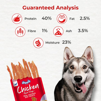 Drools Real Chicken Roast Strips, Dog Treats, 70gm | Rich in Protein, No Artificial Preservatives | Best for Training & Bonding | for Puppy & Adult | Formulated in USA | Premium Treats |