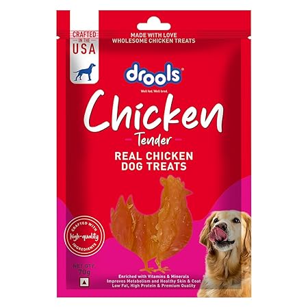 Drools Real Chicken Tender, Dog Treats Stick, 70gm | Rich in Protein, No Artificial Preservatives | Best for Training & Bonding | for Puppy & Adult