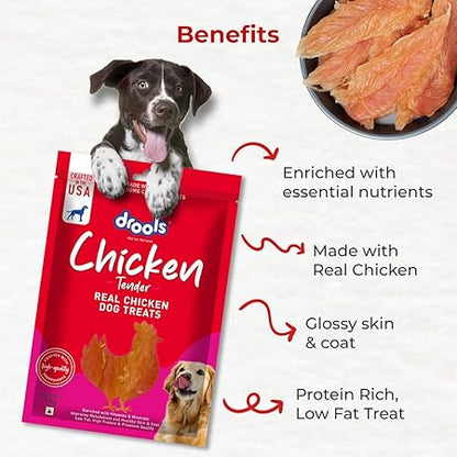 Drools Real Chicken Tender, Dog Treats Stick, 70gm | Rich in Protein, No Artificial Preservatives | Best for Training & Bonding | for Puppy & Adult
