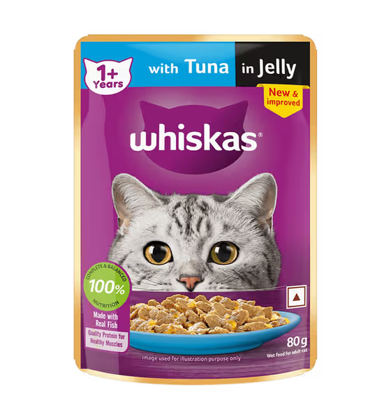Whiskas Tuna In Jelly Pouch Adult Cat Wet Food 80 Gram