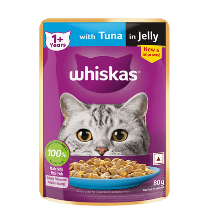 Whiskas Tuna In Jelly Pouch Adult Cat Wet Food 80 Gram