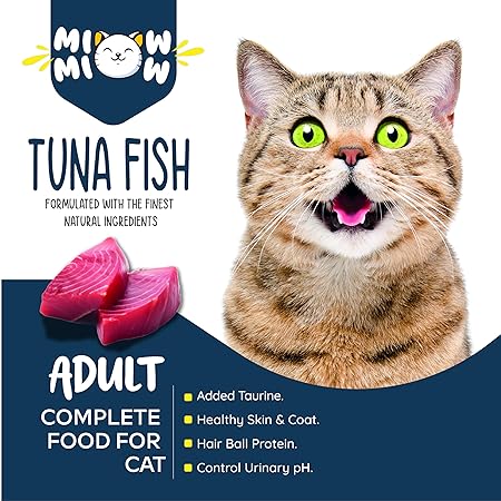 Taiyo Miow Miow Adult Cat Food, Tuna Fish Flavour, 2.8kg | Complete & Balanced Dry Diet with Natural Ingredients, Vitamins & Minerals