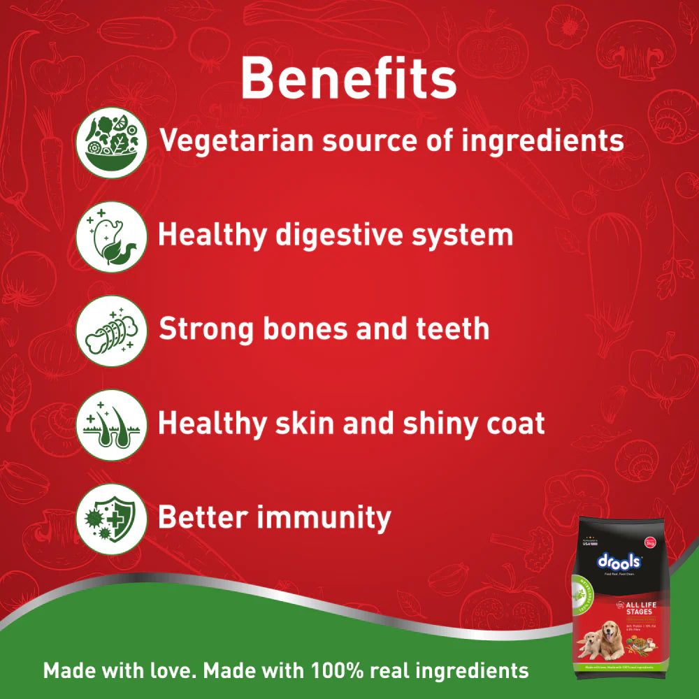 Drools All Life Stages 100% Vegetable Dry Dog Food 1.2Kg